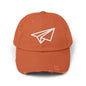 Distressed Paper Airplane Cap — Vintage Travel Baseball Hat