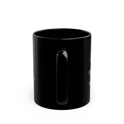 Pixel Dot World Map Black Mug – Colorful Travel Coffee Cup (11oz & 15oz)