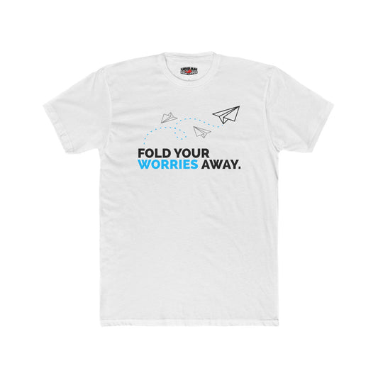 Fold Your Worries Away T‑Shirt — Paper Airplane Graphic Tee