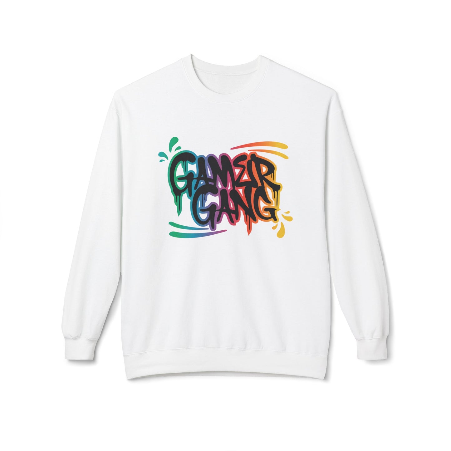 Crewneck Sweatshirt - 'Gamer Gang' Colorful Graffiti Logo