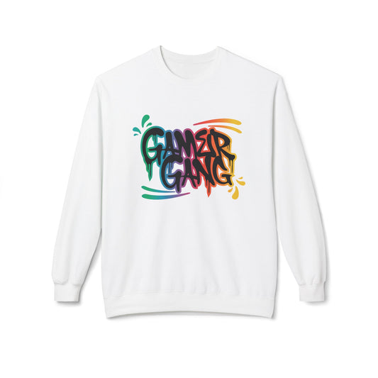 Crewneck Sweatshirt - 'Gamer Gang' Colorful Graffiti Logo