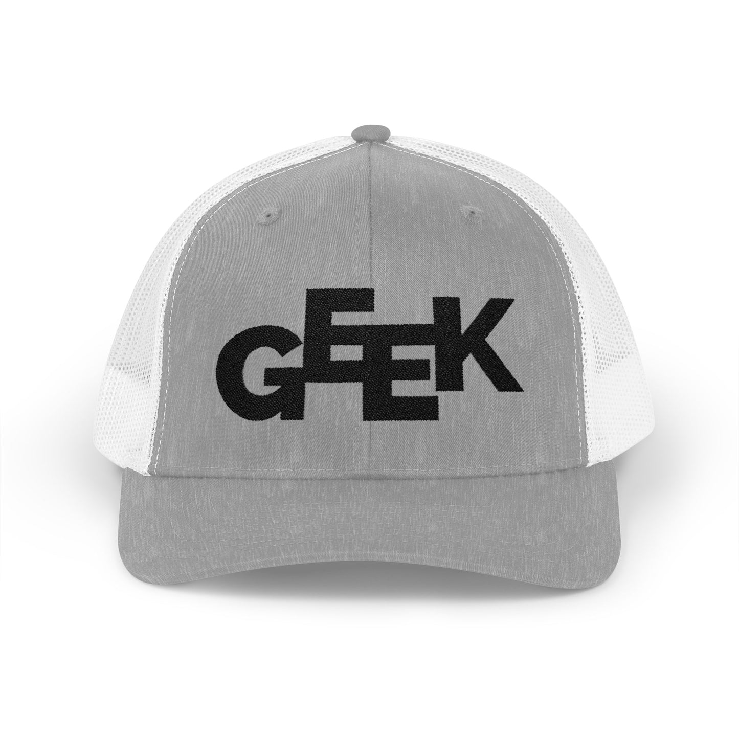 Geek Trucker Cap – Retro Text Logo Snapback Hat