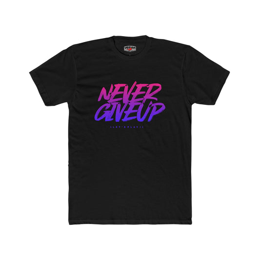 Never Give Up T-Shirt — Retro Gradient Motivational Tee