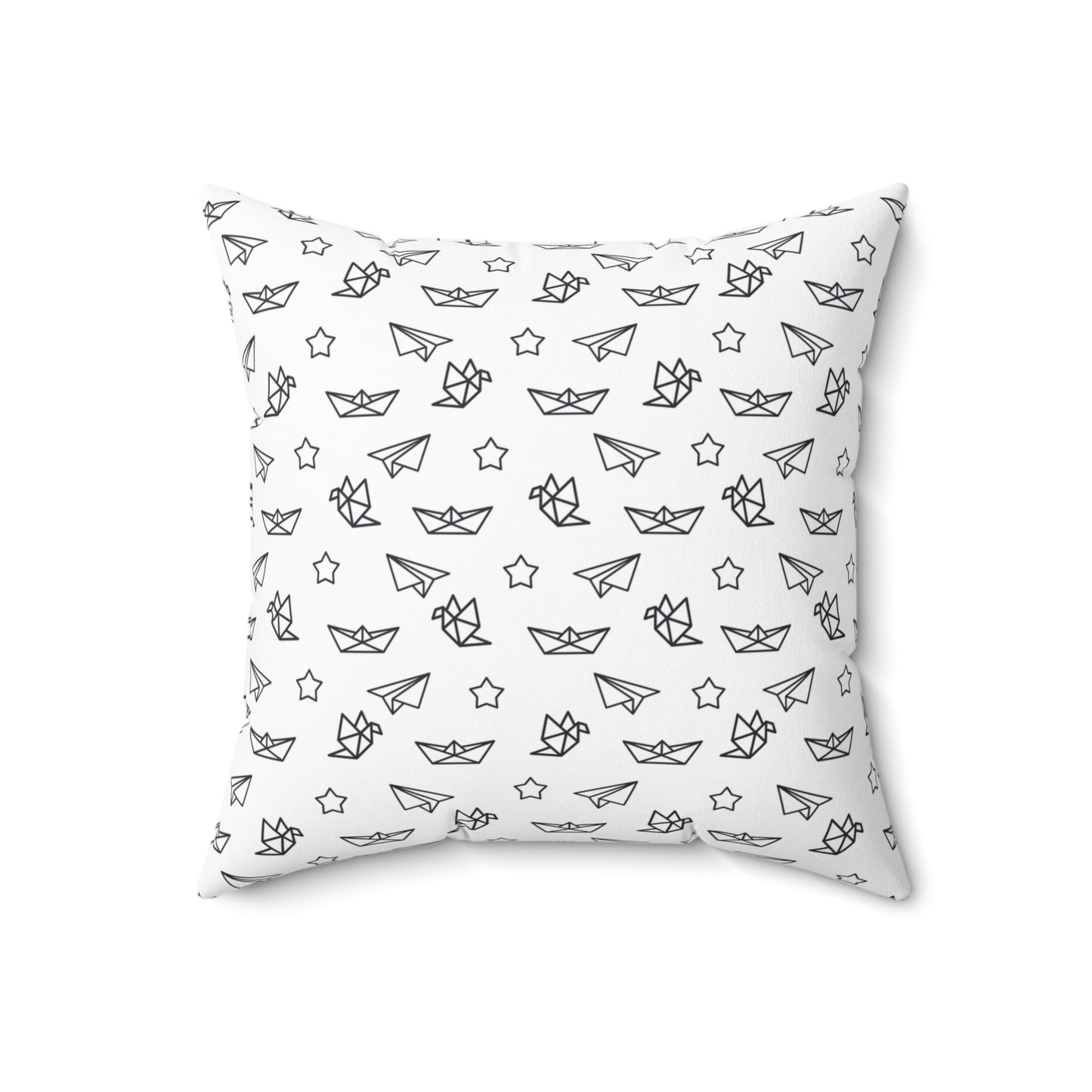 Paper Airplane Pattern Decorative Pillow — Kids’ Whimsical Nursery Accent