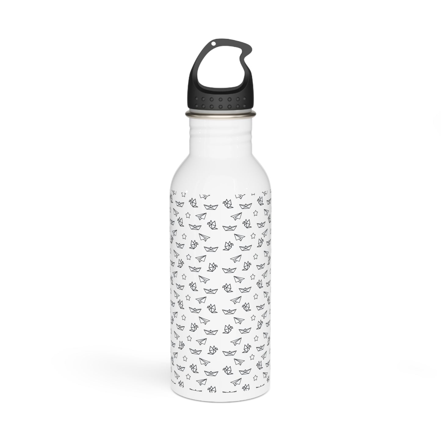 Fold Your Worries Away Stainless Steel Water Bottle — Motivational Origami Design