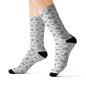 Minimal Doodle Socks — Monochrome Abstract Pattern Sublimation Crew Socks