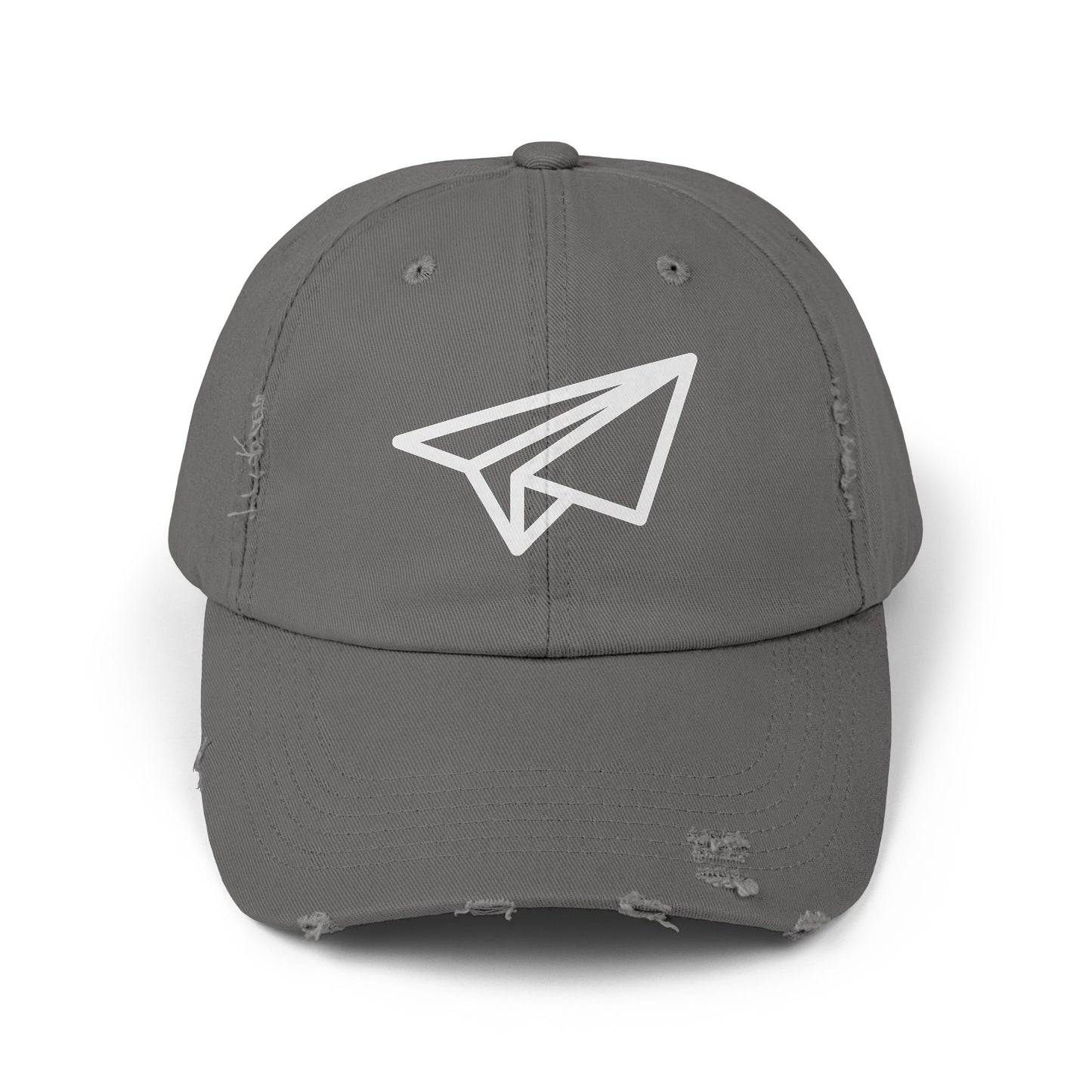 Distressed Paper Airplane Cap — Vintage Travel Baseball Hat