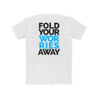 Paper Plane Tee — "Fold Your Worries Away" Cotton Crew Shirt