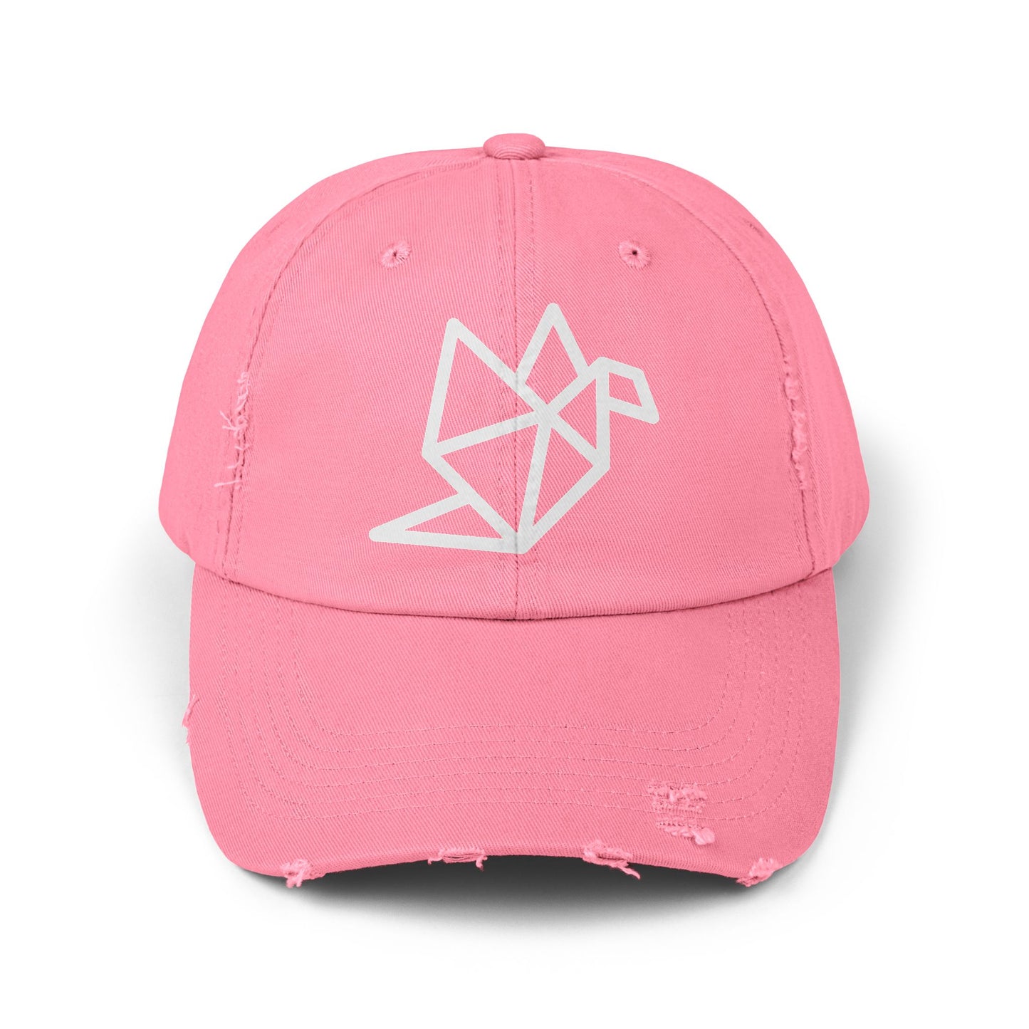 Distressed Origami Dove Cap — Minimalist Black Embroidered Hat