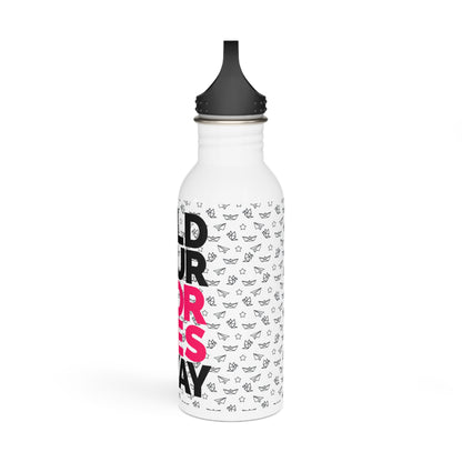 Fold Your Worries Away Stainless Steel Water Bottle — Motivational Origami Design