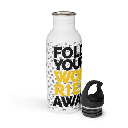 Fold Your Worries Away Stainless Steel Water Bottle — Inspirational Travel Bottle