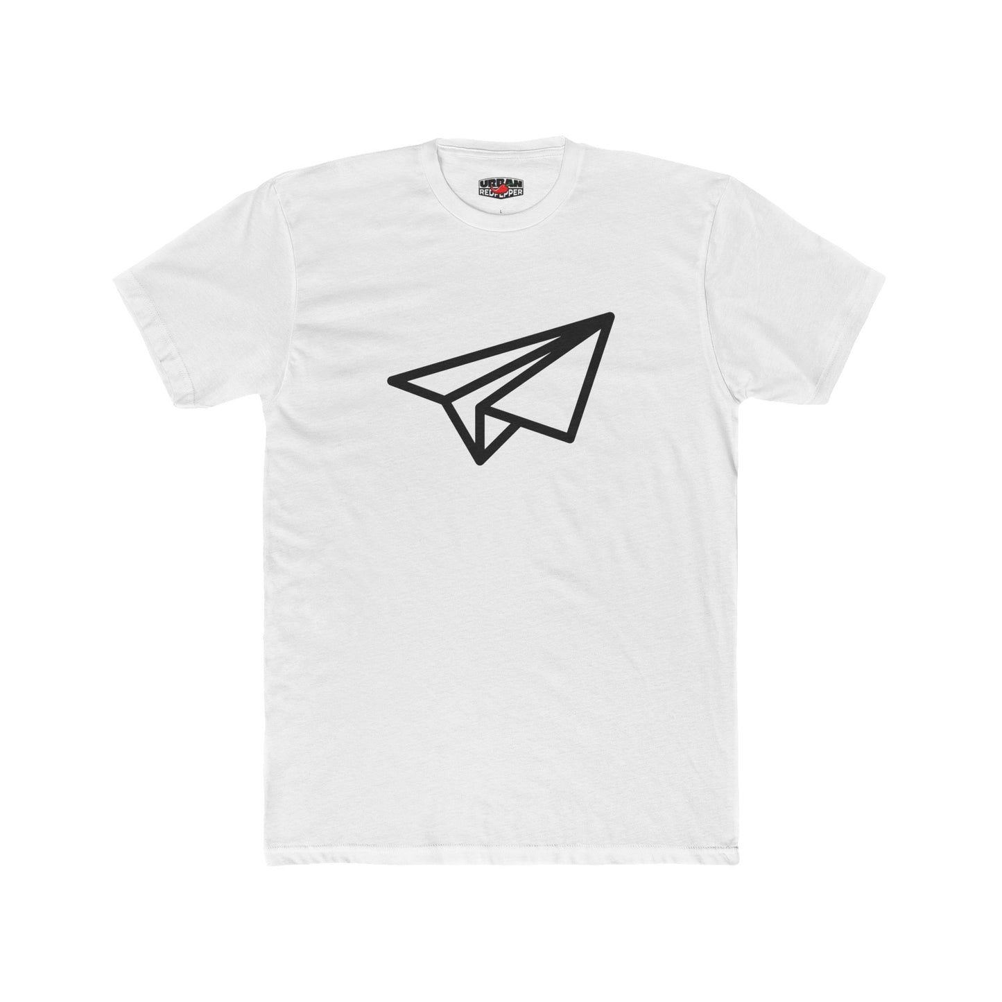 Paper Plane Tee — "Fold Your Worries Away" Cotton Crew Shirt