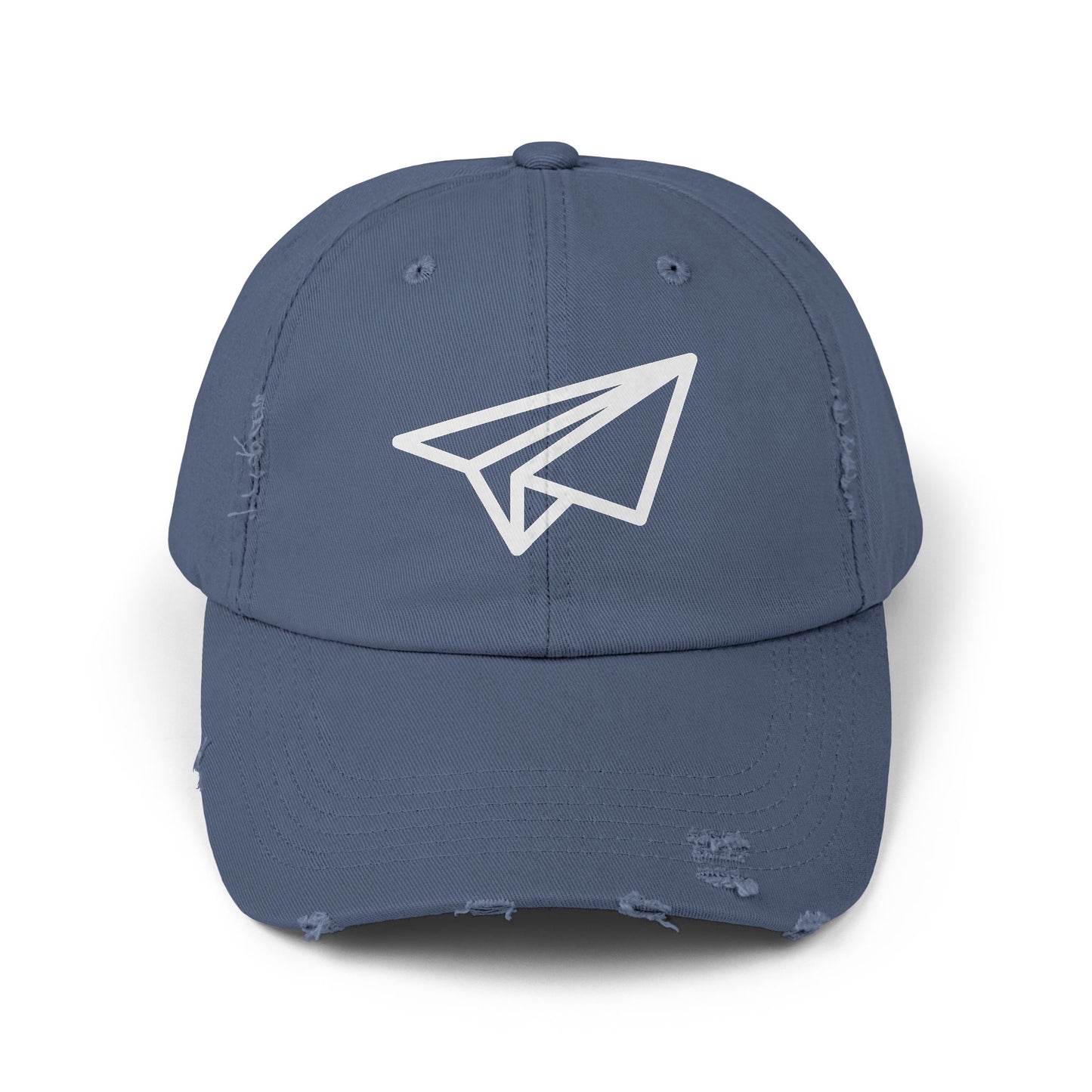 Distressed Paper Airplane Cap — Vintage Travel Baseball Hat