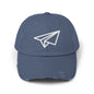 Distressed Paper Airplane Cap — Vintage Travel Baseball Hat