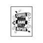 Coffee Work Game Sleep Repeat Poster — Framed Wall Art for Gamers & Office
